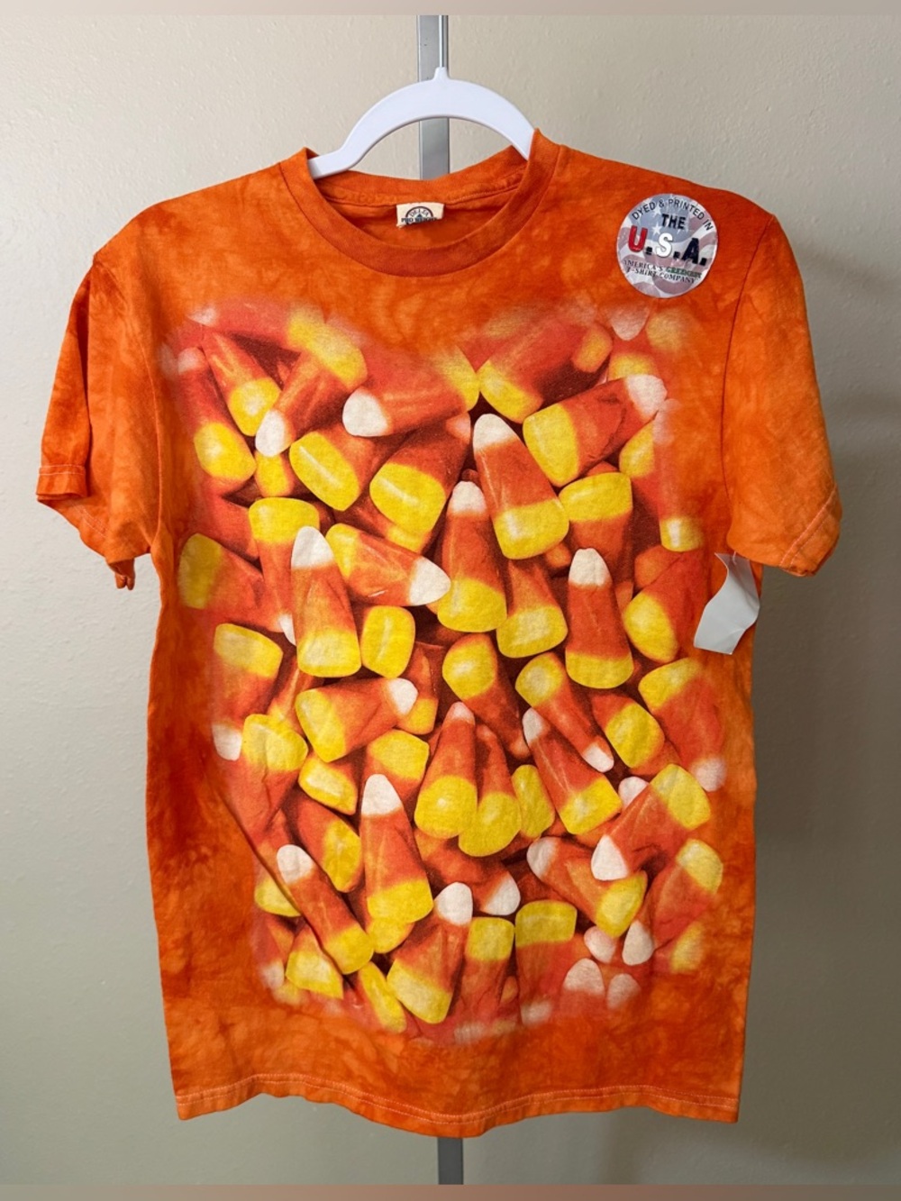 Delta Pro-Weight Candy Corn Orange Short Sleeve T-Shirt Top, Size S